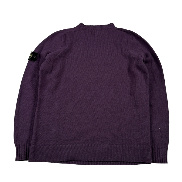 Stone Island 2020 Purple Wool Pullover Mock Neck Jumper - XL