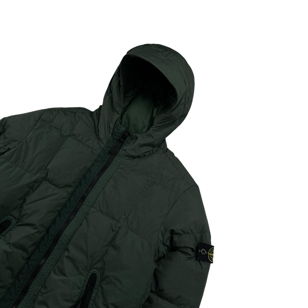 Stone Island 2019 Forest Green Junior Crinkle Down Filled Puffer Jacket - Age 14