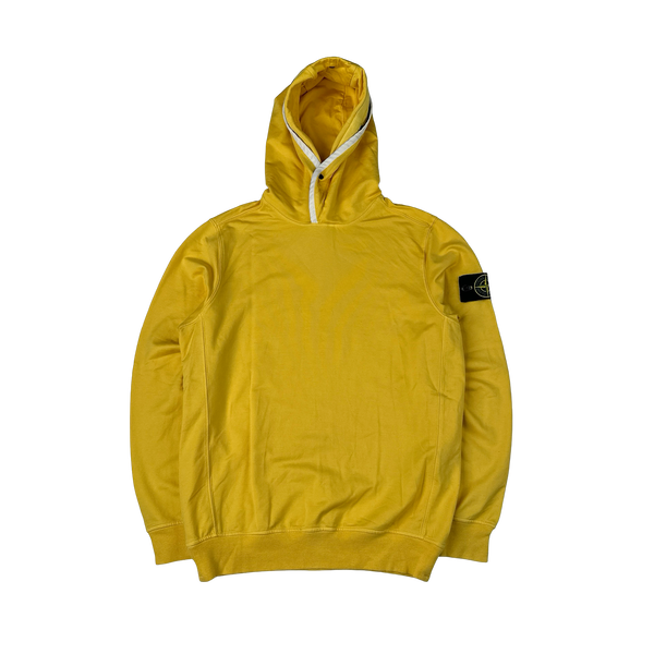 Stone Island 2022 Yellow Pullover Thick Cotton Hoodie - Small