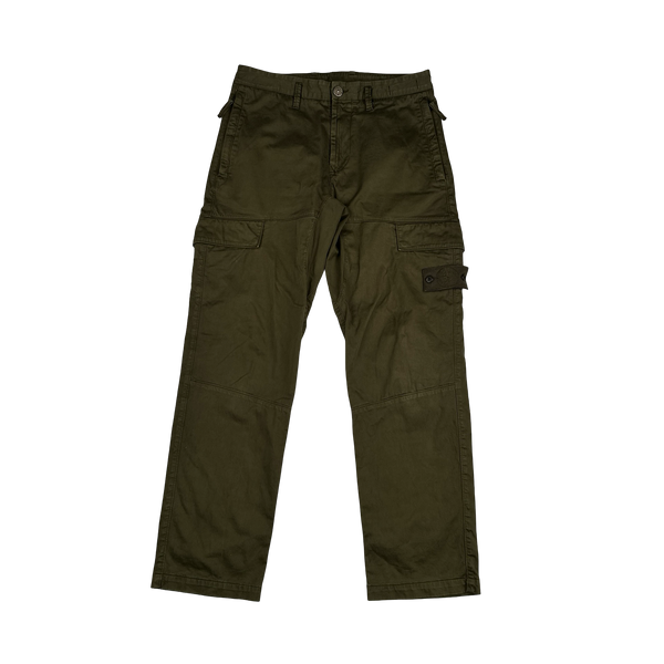 Stone Island 2021 Khaki Ghost Regular Fit Cargo Trousers - 30"
