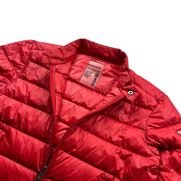 Prada Red Zipped Triangle Logo Puffer Jacket - Medium