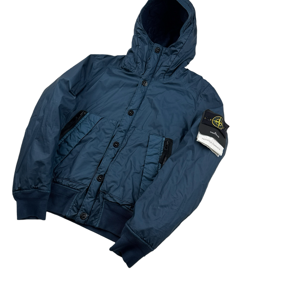 Stone Island 2014 Blue Mussola Gommata Padded Jacket - Small