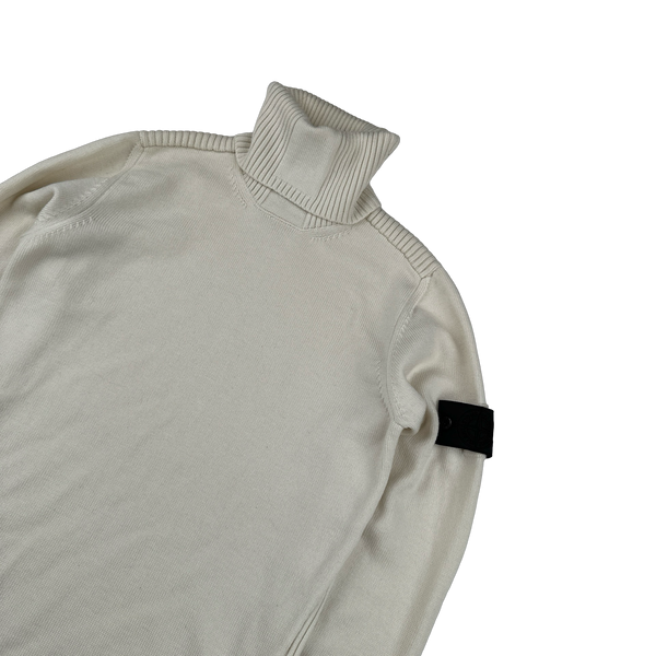 Stone Island 2020 Shadow Project Cream Roll Neck Knit Jumper - Large