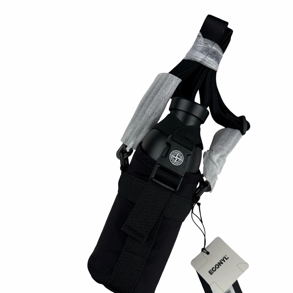 Stone Island 2022 Econyl Black Nylon Metal Bottle Holder Bottle