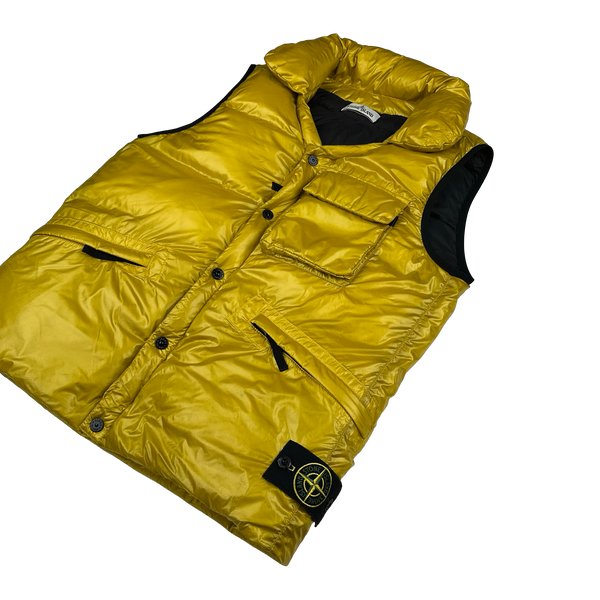 Stone Island 2018 Yellow Pertex Quantum Down Filled Gilet Jacket - Large