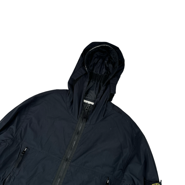 Stone Island 2021 Navy Skin Touch Nylon Hooded Jacket - Medium