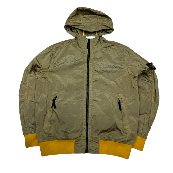 Stone Island 2018 Gold Nylon Metal Watro Hooded Jacket XL