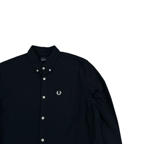 Fred Perry Navy Buttoned Shirt - Large