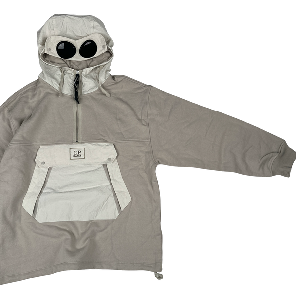 CP Company x Palace Tan Spellout Goggle Hoodie - Medium