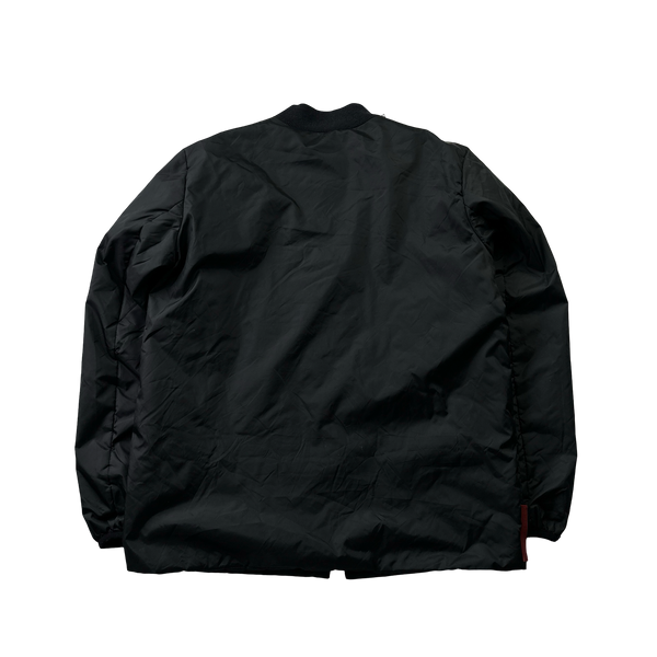 Prada Black Nylon Down Padded Bomber Jacket - XXL