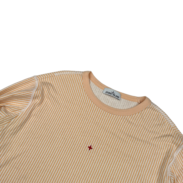Stone Island Marina 2018 Peach Striped Longsleeve Top - XXL