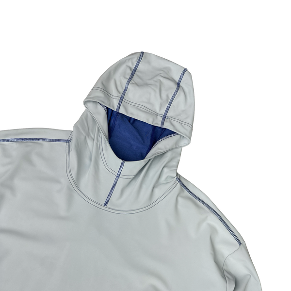 Stone Island 2019 Blue Plated Reflective Hooded Pullover - Large