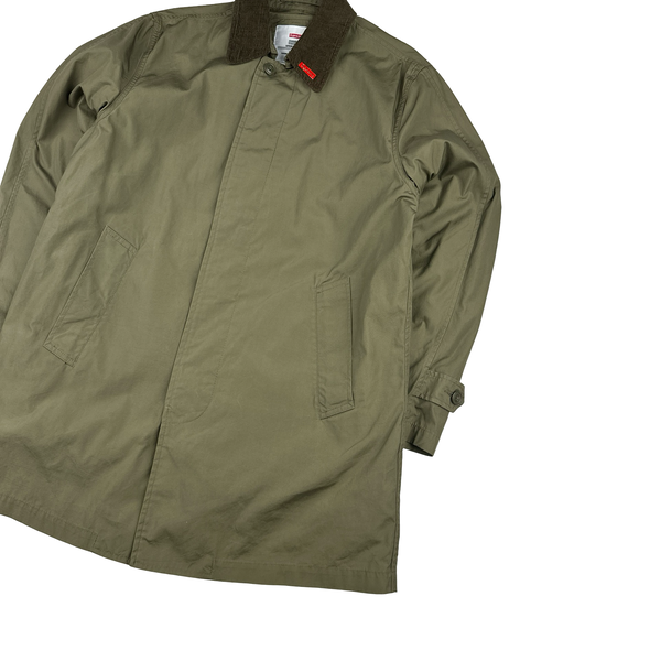 Supreme Khaki Leopard Print Lining Trench Coat - Large
