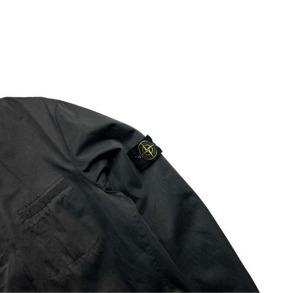 Stone Island Grey Cotton Blend High Neck Blazer Jacket - XXL