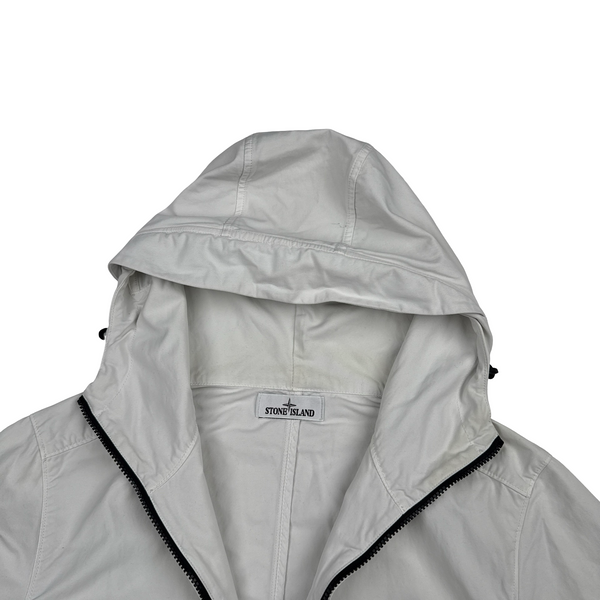 Stone Island 2022 White Batavia Hooded Jacket - Medium