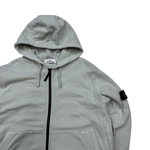 Stone Island 2022 Dove Blue Cotton Zipped Hoodie - 3XL