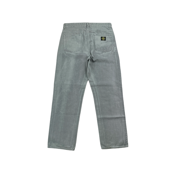 Stone Island x Supreme 2023 Reflective Sprayed Denim Patch Vintage Style Jeans - 34"