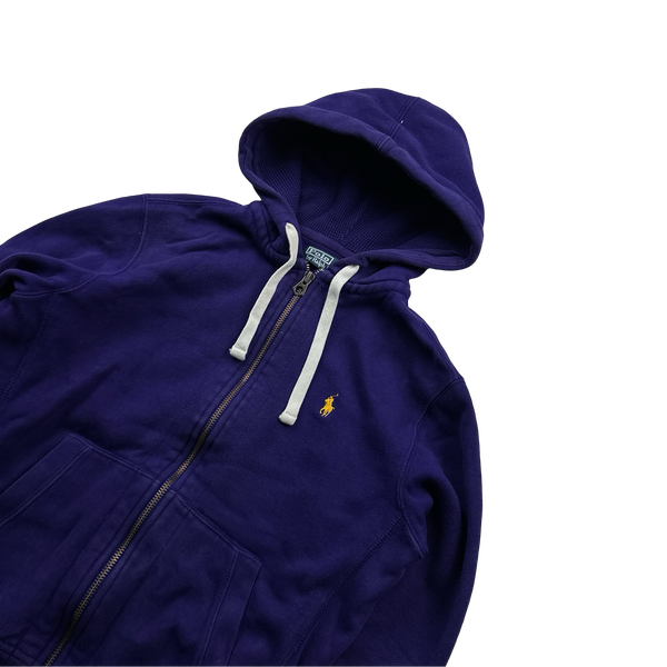 Ralph Lauren Purple Thick Cotton Zip Up Hoodie - Small