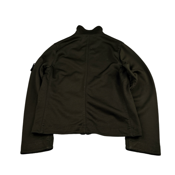 Stone Island Vintage 2004 Khaki Poly Ribbed Zipped Track Top - Large