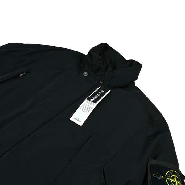 Stone Island 2022 Black Micro Twill Down Long Padded Jacket - Large