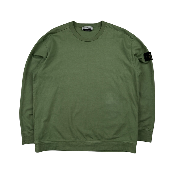 Stone Island 2023 Sage Green Cotton Crewneck - XL
