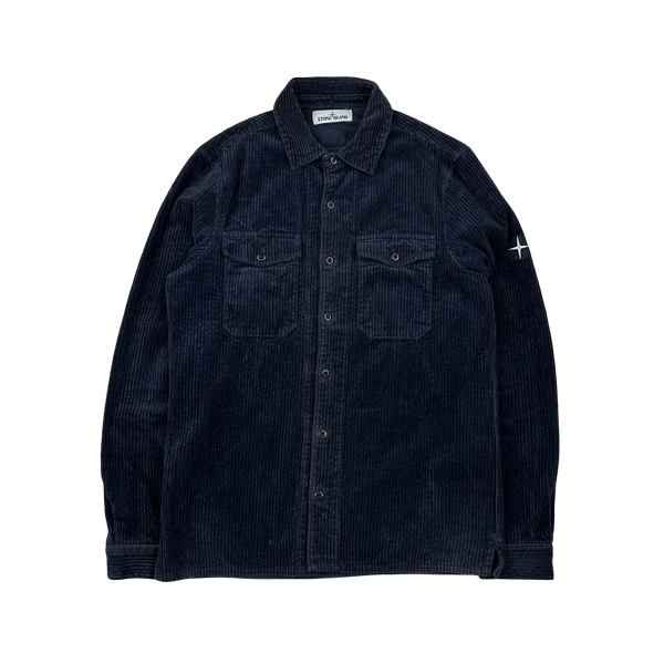Stone Island 2020 Navy Jumbo Cord Shirt - Small