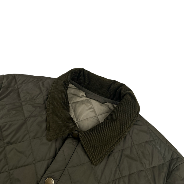 Barbour Khaki Diamond Quilted Shooting Jacket - Medium