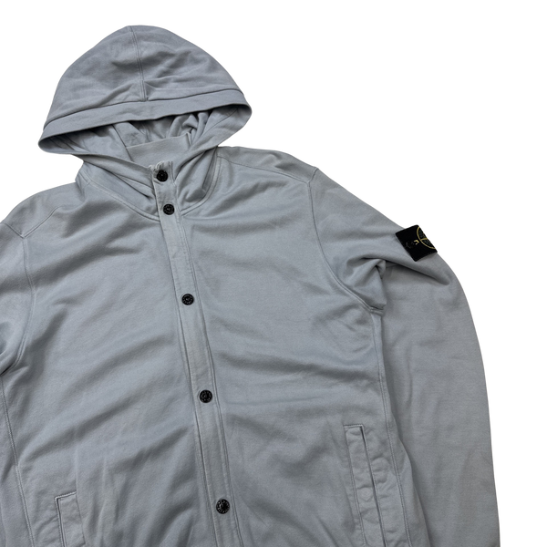 Stone Island Grey 2014 Buttoned Hoodie - Large