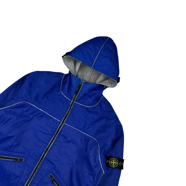 Stone Island 2003 Blue Wool Lined Nylon Shell Jacket - Medium