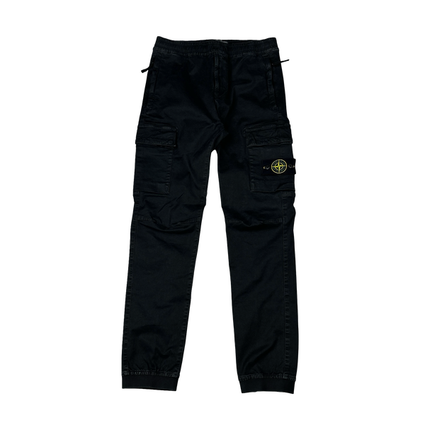 Stone Island 2022 Black RE T Cargo Trousers - Small