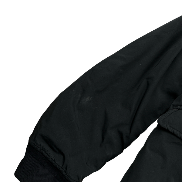 CP Company Black Nycra Quilted Lined Bomber Jacket - Large
