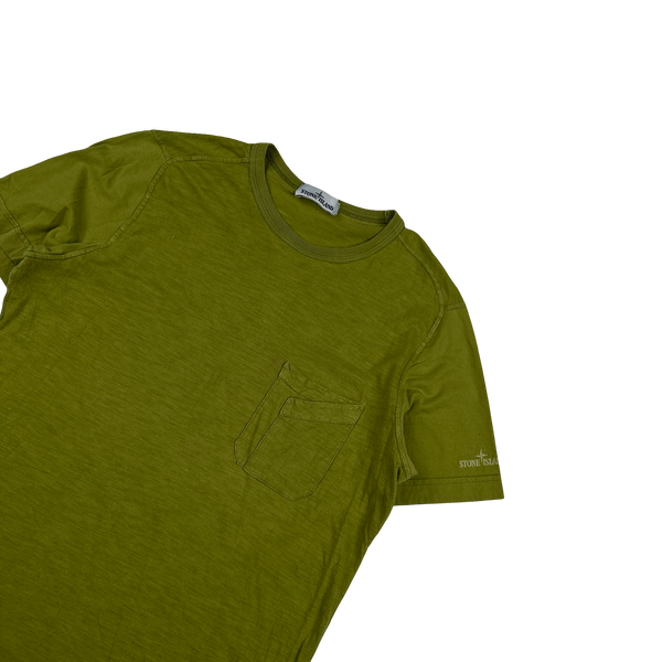 Stone Island 2015 Green Cotton Short Sleeve T Shirt - Large