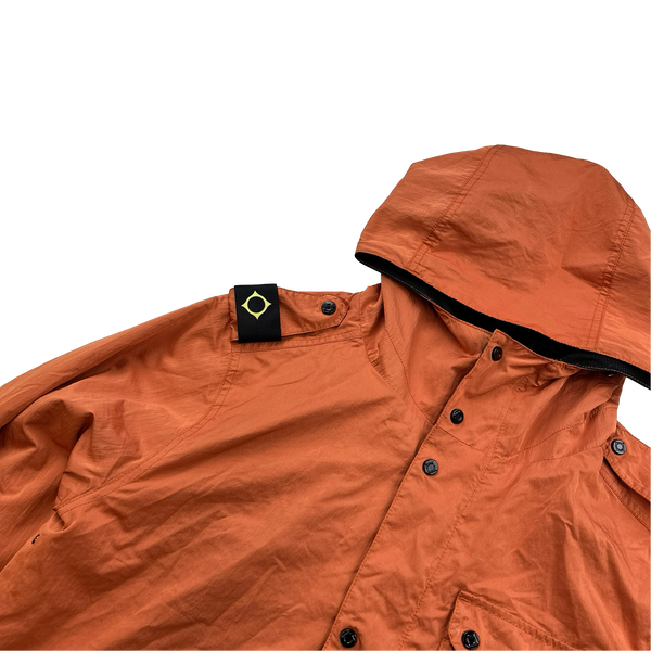Ma Strum Orange Lightweight Nylon Hooded Jacket - Medium