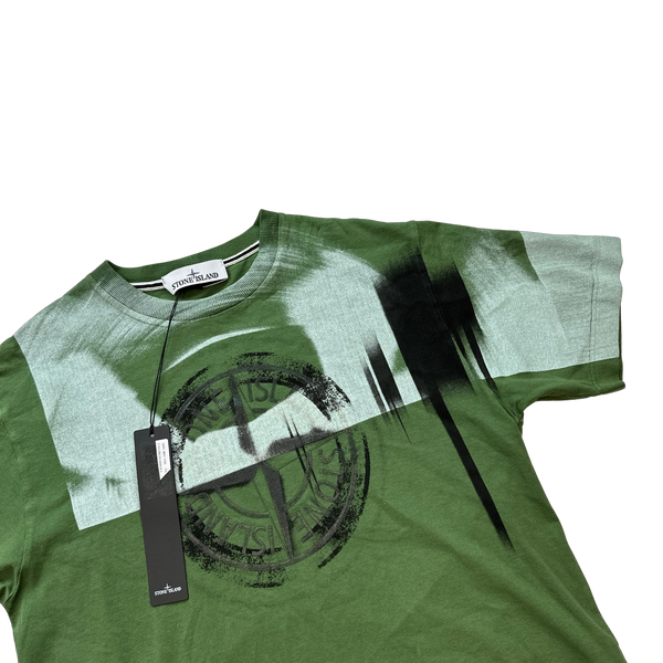 Stone Island 2022 Graphic Print Green T Shirt - Small