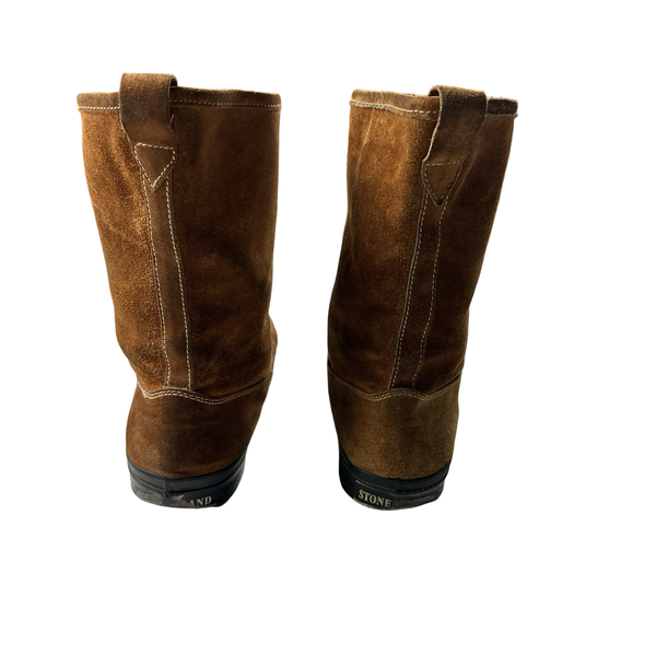 Stone Island 80's Green Edge Suede Boots - UK 7