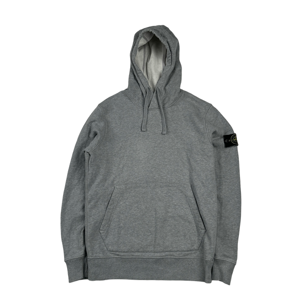 Stone Island 2021 Light Grey Pullover Cotton Hoodie - Small