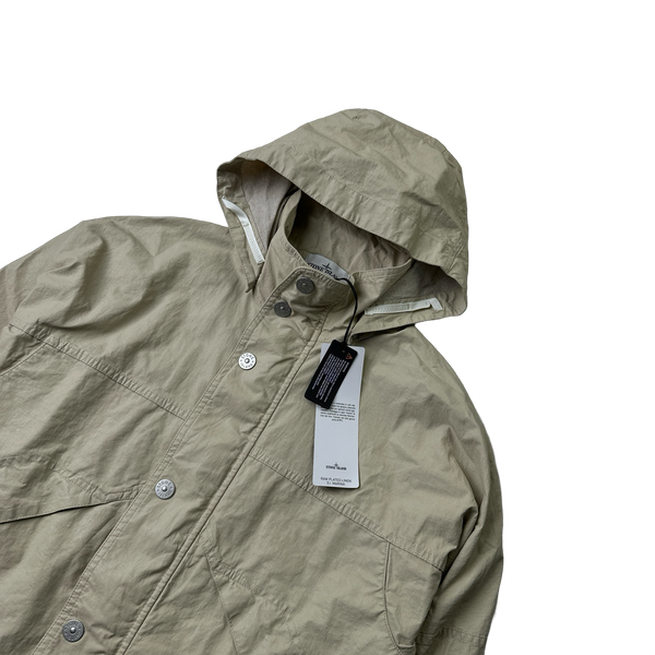 Stone Island 2024 Raw Plated Linen Marina Spellout Zipped
