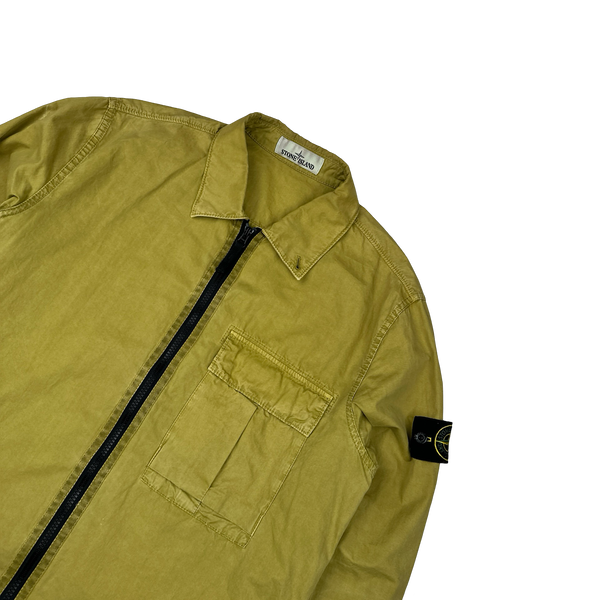 Stone Island 2019 Yellow Brushed Cotton Overshirt - Large