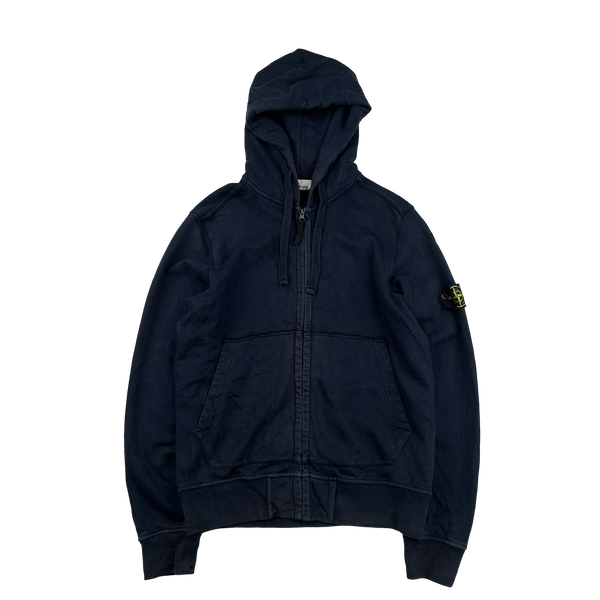 Stone Island 2018 Navy Zipped Cotton Hoodie - Medium