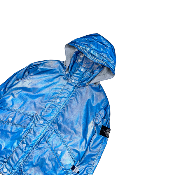 Stone Island 2011 Rare Archive Blue Reflective Jacket - Small 