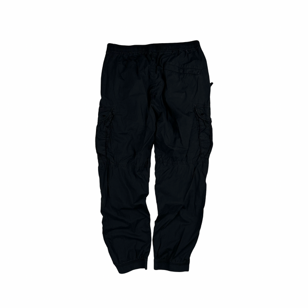Stone Island 2021 RE-T Black Regular Tapered Cargo Trousers - 32"