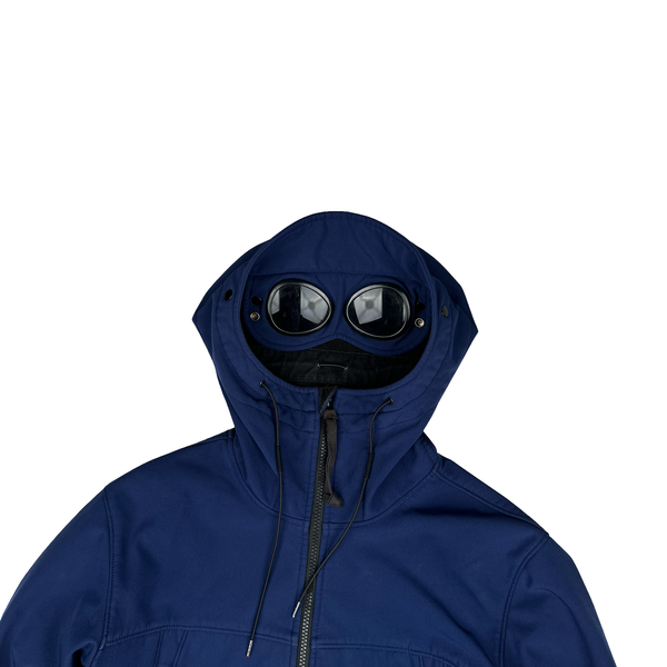 CP Company Deep Blue Soft Shell Goggle Jacket - Large