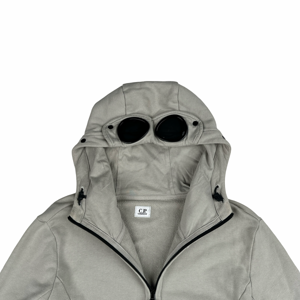 CP Company Grey Cotton Goggle Hoodie - Small