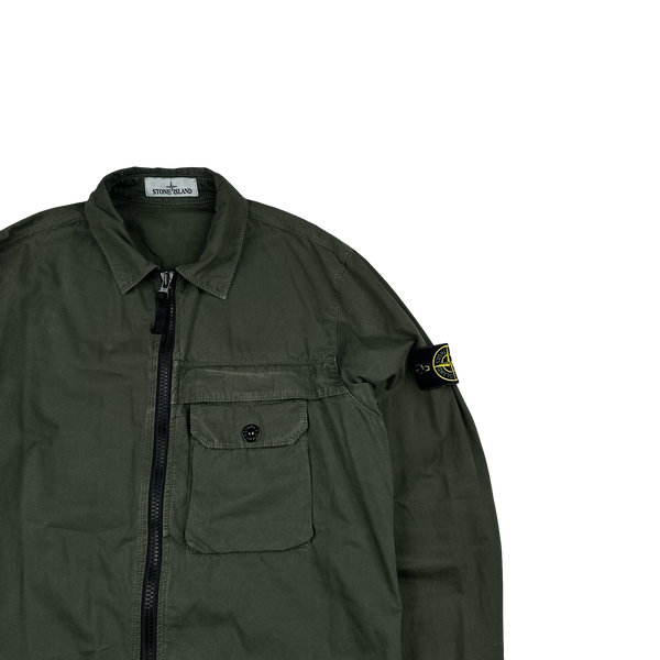 Stone Island 2020 Green Zipped Chest Pocket Overshirt - Medium