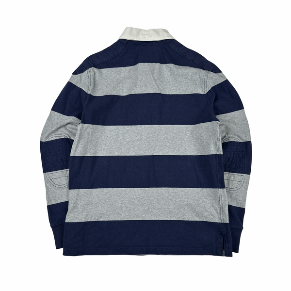 Ralph Lauren Navy Stripped Long Sleeve Polo Shirt - Medium