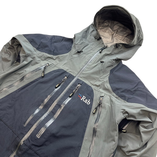 RAB Extreme Black/Grey Event Zipped Waterproof Rain Jacket - Large