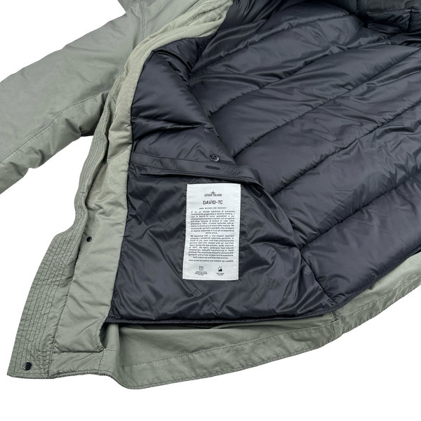 Stone Island 2015 Grey David TC Shearling Hood Down Lined Winter Jacket - XL