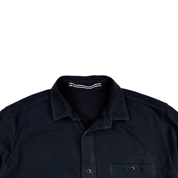 Stone Island Black Cotton Buttoned Overshirt - Large