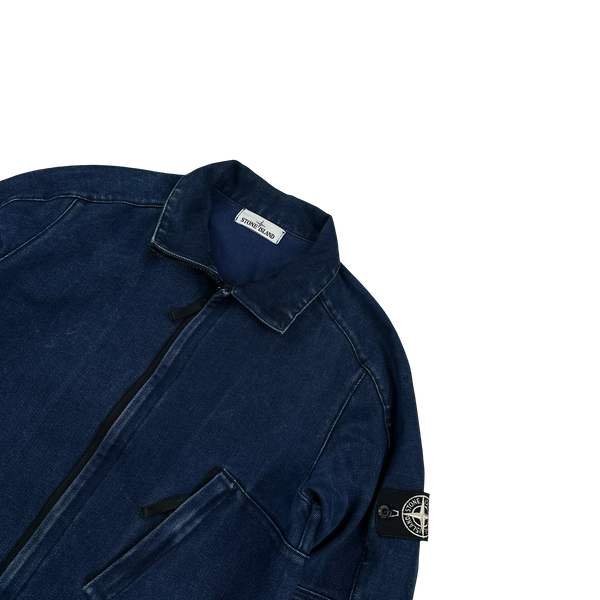 Stone Island 2016 Polypropylene Denim Zipped High Neck Jacket - Medium