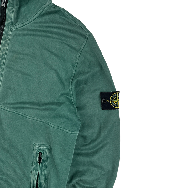 Stone Island 2013 Emerald Green Cotton Zipped Hoodie - Large